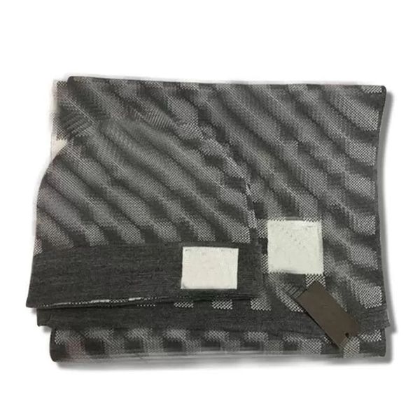 autumn winter women men fashion classic warm plaid scarf hats sets letter prined embroidery versatile daily match for gift more color choice, Blue;gray